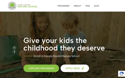 The Deeply Rooted Nature School home page